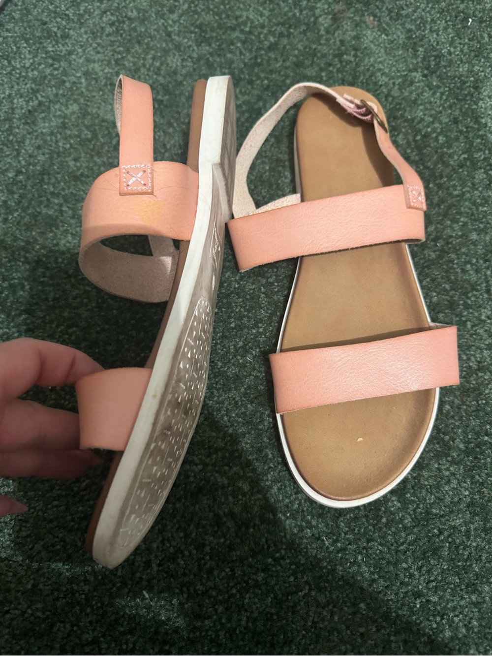Rock & Candy Peach Strap Sandals with Ankle Buckle